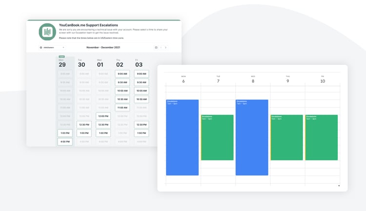 Support teams use YouCanBook.me’s calendar scheduling tool so customers can book time for troubleshooting.