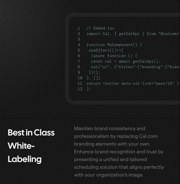 cal.com white-labeling